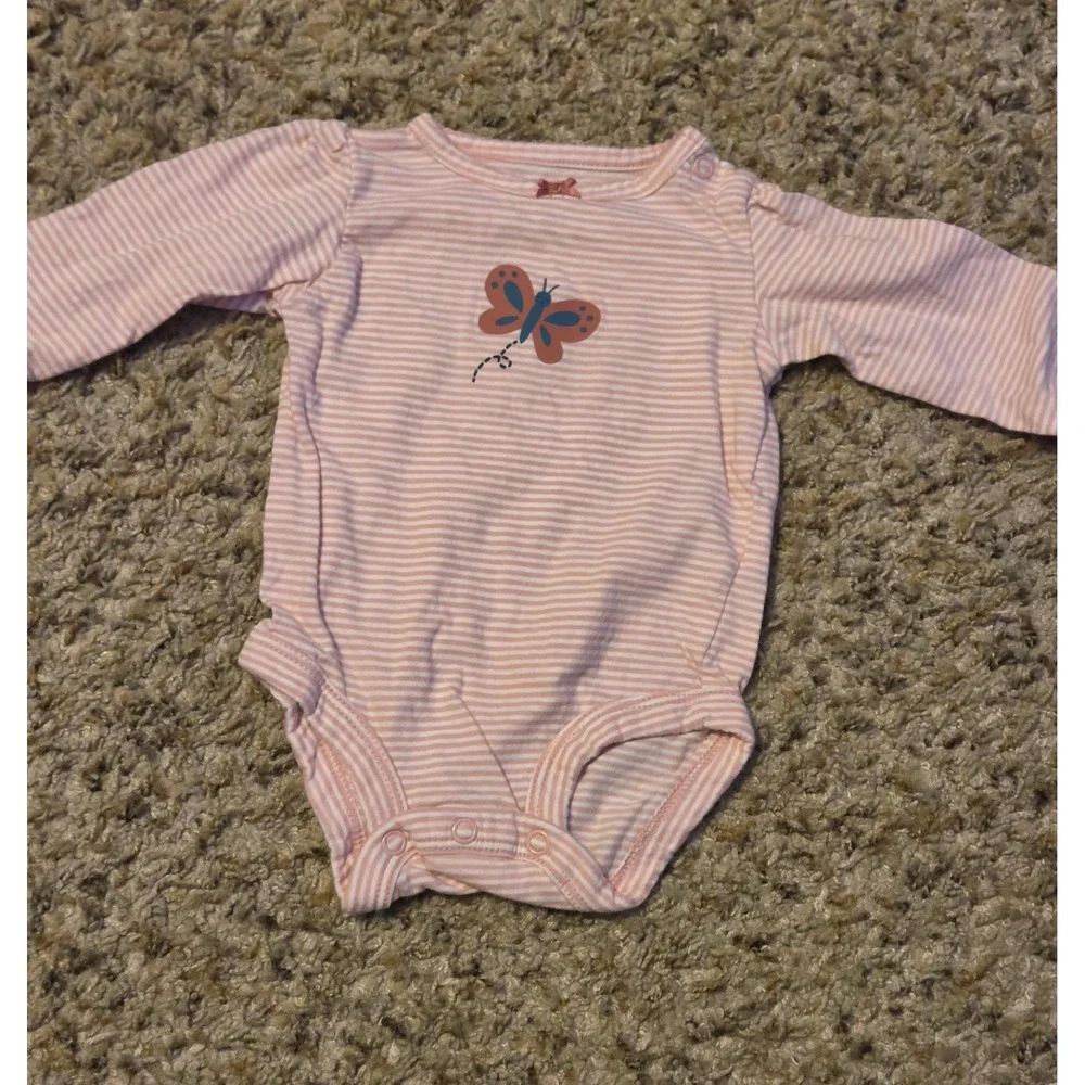 Bundle Of 6 Long Sleeve Bodysuits Baby Size 0-3 Months Carters/Disney/Cutie Pie
